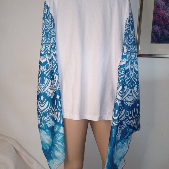 Beautiful Blue Butterfly Top Upcycled 1997 Vintage Tee Costa Rica One of a Kind - Picture 6 of 6